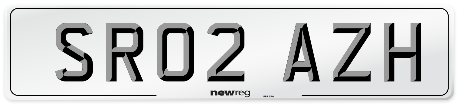 SR02 AZH Number Plate from New Reg
